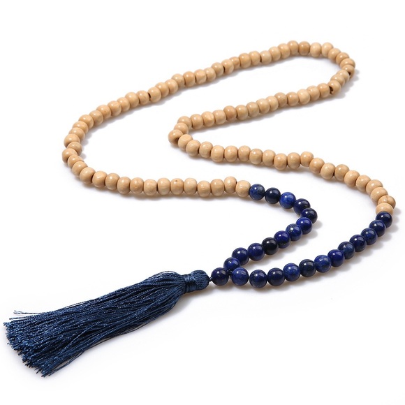 Other - Rich blue lapis and sandalwood Mala 108